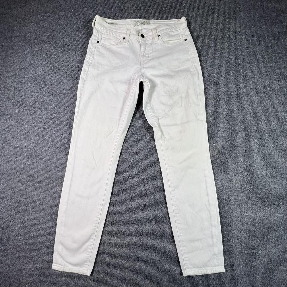 Lucky Brand Brooke Skinny Jeans Womens 4 White Cotton Denim Mid Rise 29 Inseam